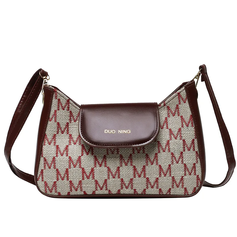 

Luxury Brand Handbags 2021 New All Match Shoulder Messenger Fashion Letter Baguette Bag New Fashion Women Pure Color Soft Bag