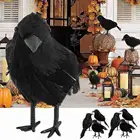 Имитация Черной вороны на Хэллоуин, модель животного, искусственная ворона, черная птица, Ворон, реквизит, страшное украшение для вечеривечерние, принадлежности 16*9 см