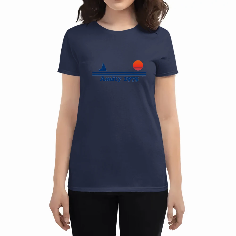 

Amity 1975 Print Tshirt Woman Cotton Crewneck Summer Tshirts Loose Breathable Brand T-shirts Casual Sports Style T-shirt Woman