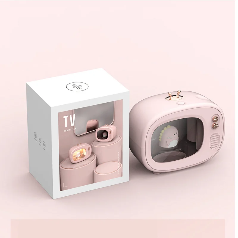 

Portable 400ml Humidifier Wireless Adroable TV Humidifier Aroma Diffuser USB Ultrasonic Air Humidificador with Atmosphere Lamp