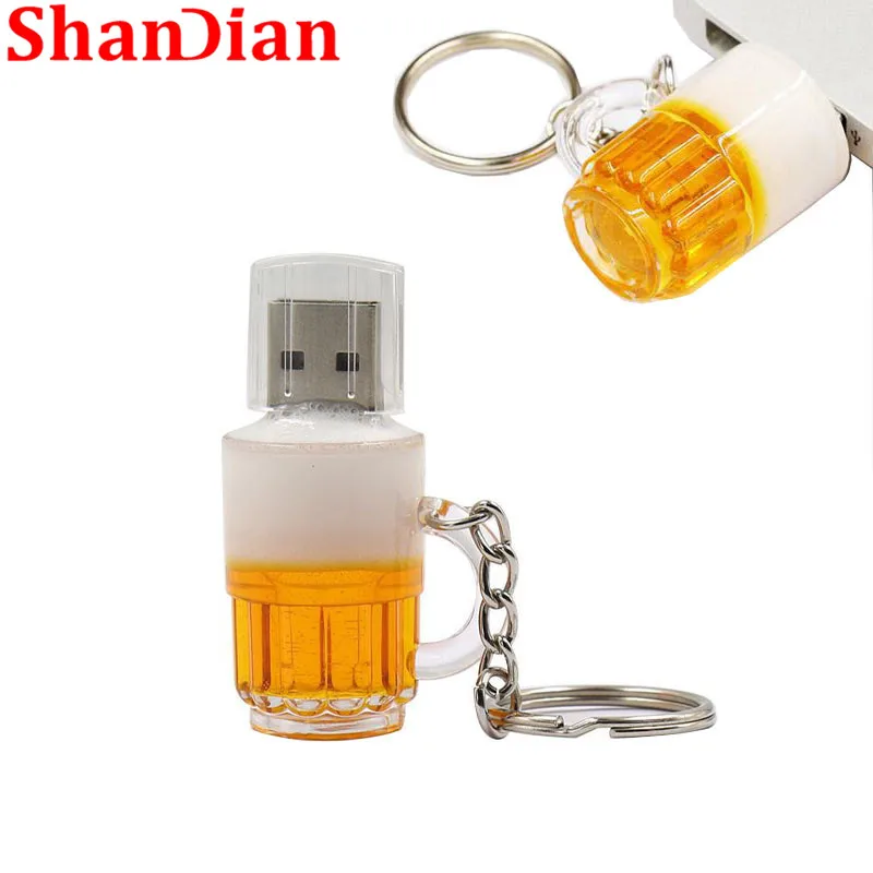 SHANDIAN Beer Keyshain USB флеш накопитель 32 ГБ 16 8 4 2 0 карта памяти U Stick|USB флэш-накопители| |