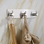 Самоклеящийся настенный дверной крючок для кухни, вешалка для ключей, вешалка для полотенец, крючок из алюминия и нержавеющей стали для ванной комнаты, мощный крючок