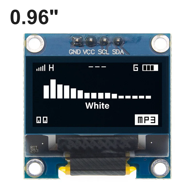 4pin 0,9" белый/синий/желтый синий 0,96 дюймов OLED 128X64 OLED дисплей модуль 0,96" IIC IEC связь для arduino - Цвет: white