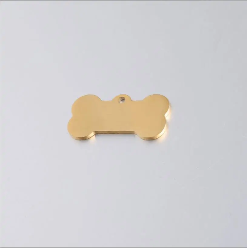 10 шт./лот зеркало из нержавеющей стали полированный Pet ID тег Bone Charms DIY собака кулон
