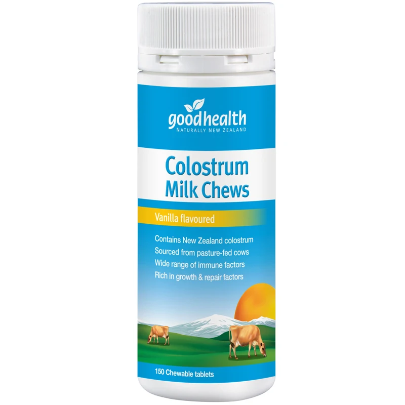 

Good Health Colostrum Chewable 150Tablets- Vanilla IgG Milk Protein Calcium Vitamins Support General well-being Immune system