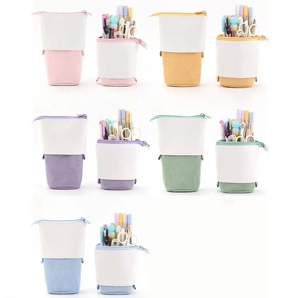 

Creative Retractable pencil case school stationery Storage bag Kawaii color Pen case cute pen holder gifts for kid pen bag
