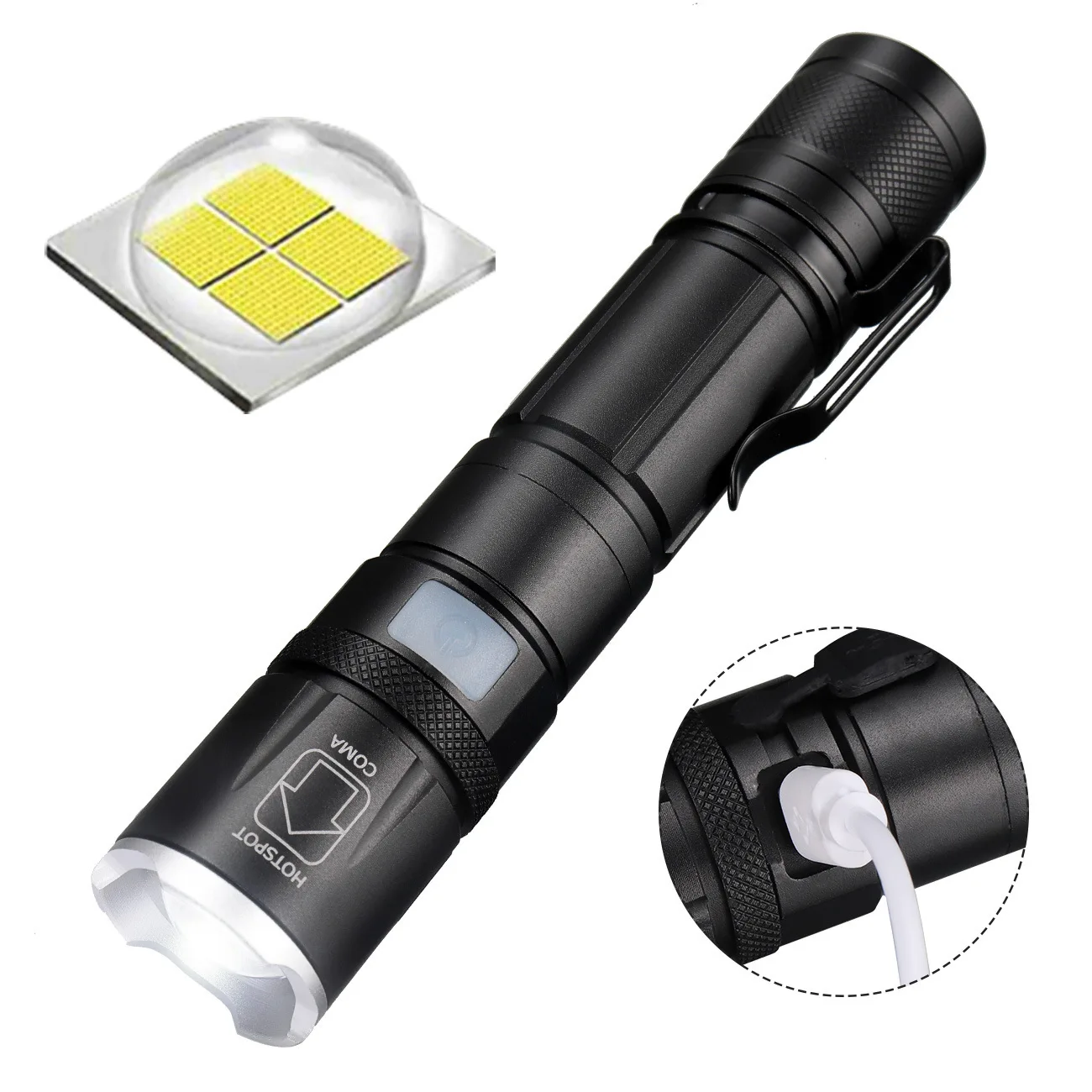 

Portable P50 LED Flashlight Waterproof Tactical USB Rechargeable Camping Lantern Zoomable Focus Torch Light Lamp Night Lights