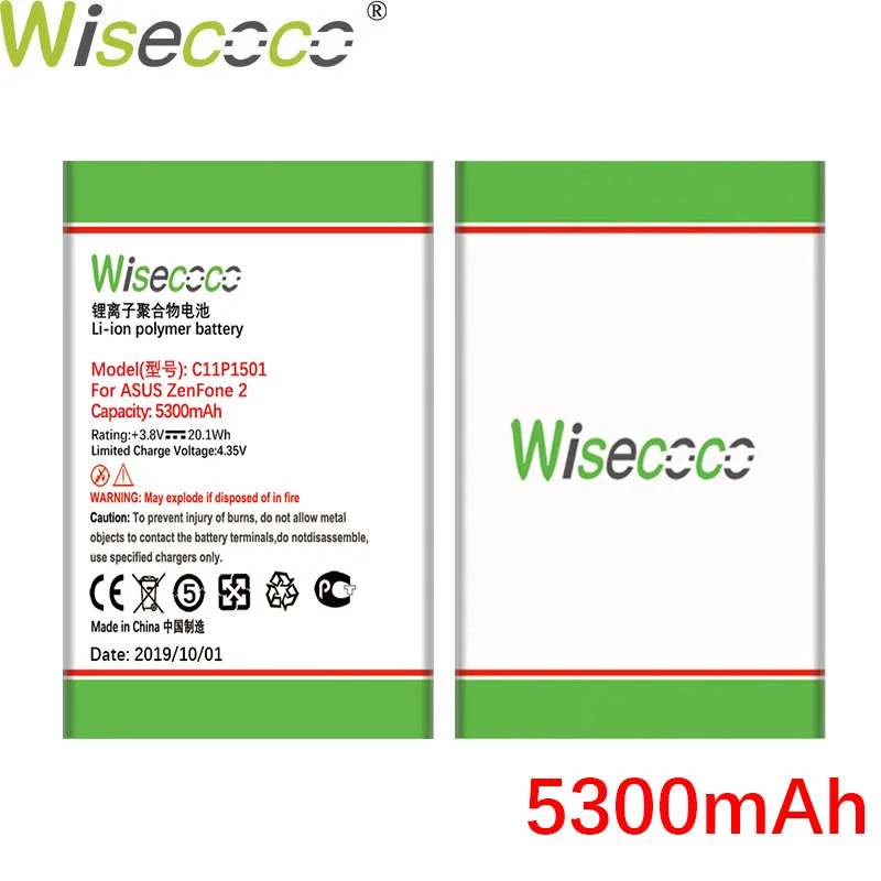 WISECOCO 2 шт. 5300 мАч C11P1501 Аккумулятор для Asus Zenfone 2 Laser Zenfone2 Laser ZE601KL Selfie ZE550KL ZE600KL ZD551KL телефон
