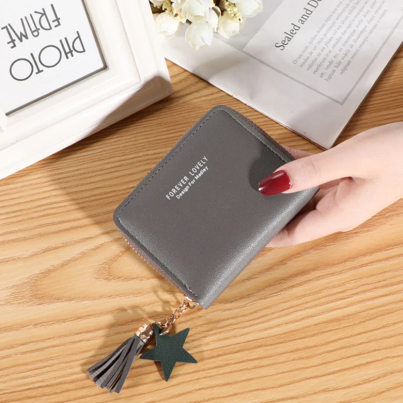 Новинка Женский кошелек с кисточкой подвесные кошельки кожаный короткий женский