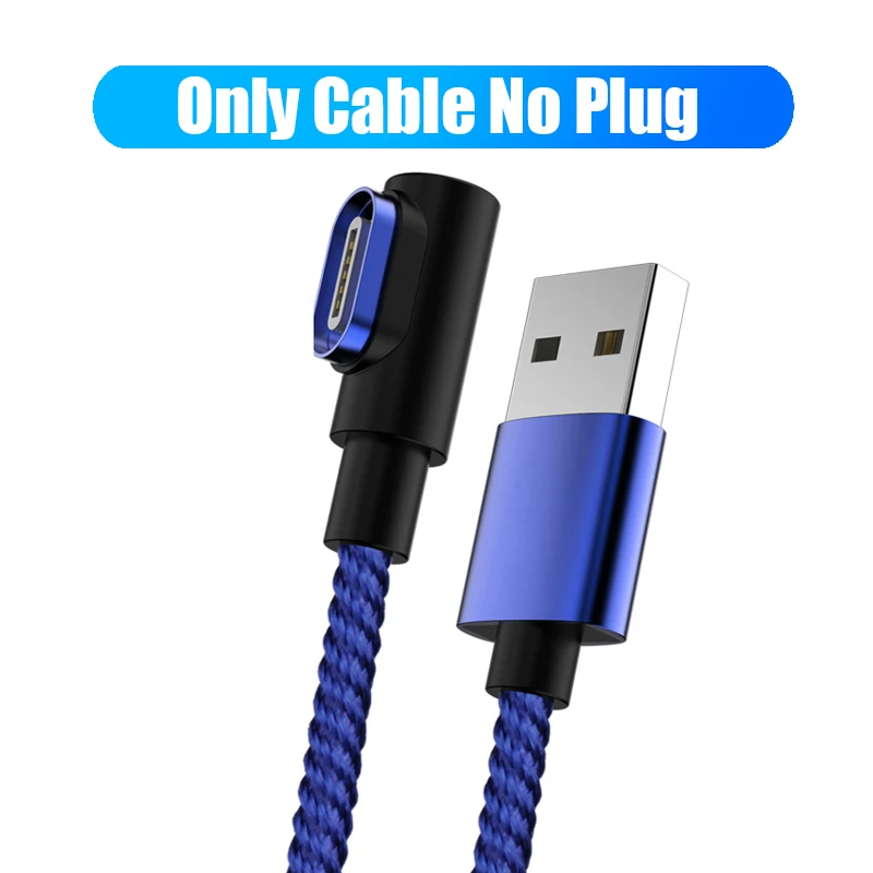 Магнитный usb-кабель Uverbon, 3 А, Micro USB, быстрая скорость зарядки, зарядное устройство, Тип C, кабель для зарядки данных, для Android, кабели для мобильных телефонов - Цвет: Only Blue Cable