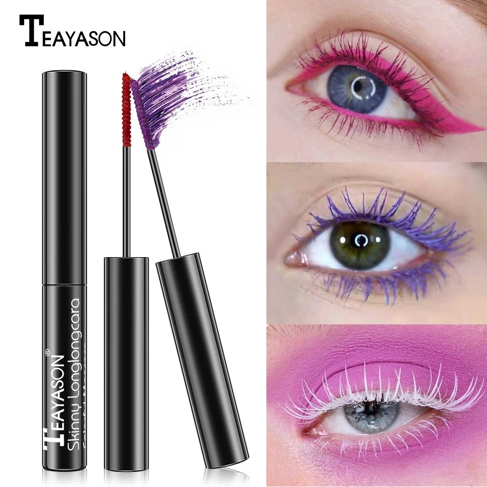 

14 Kinds of Mascara Color Multi-Color Lengthening Mascara Super Long Lengthening Encryption Super Long Colored Blue Purple White
