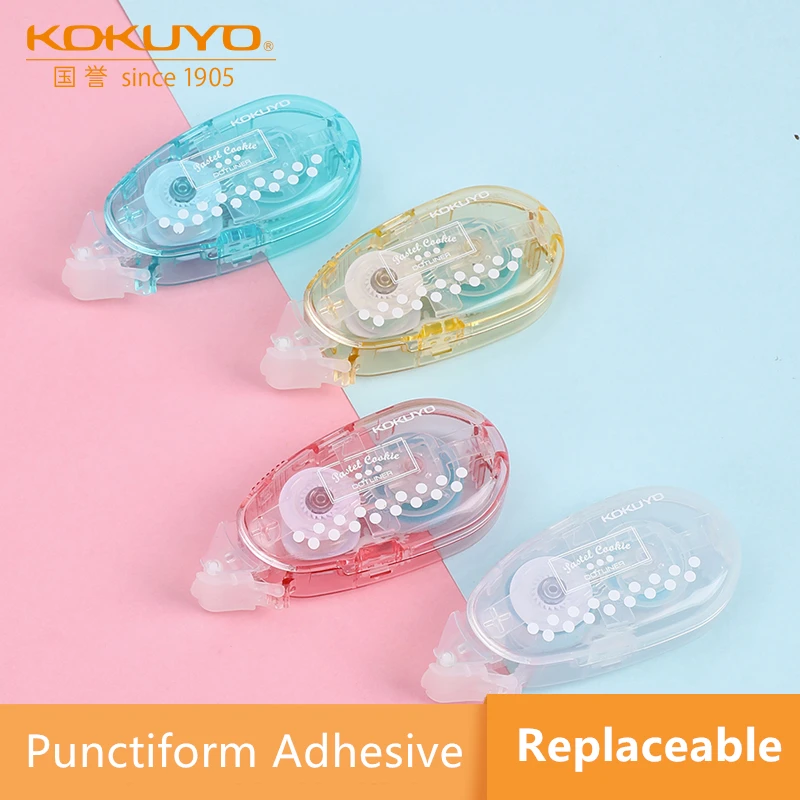 

KOKUYO WSCN-DMC45 Simple Mini Double Faced Adhesive Tape Punctiform Adhesive Glue Learning Originality Stationery 8m Length