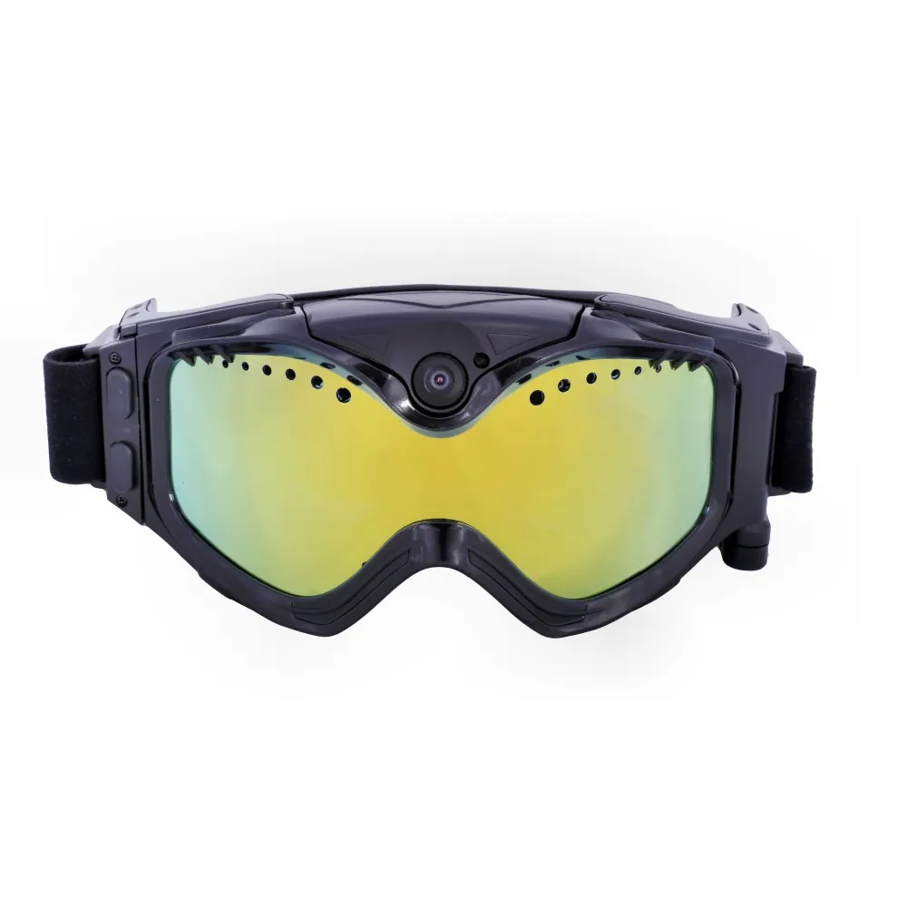 

720P HD Ski-Sunglass Goggles Sports Camera Black Colorful Double Anti-Fog Lens with Live Image Video Monitoring with TF Card