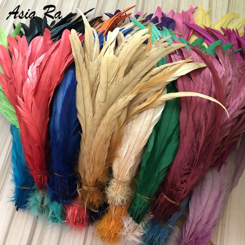 

Free Shipping 500 pcs Gold Rooster Tail feather 10-12inches 25-30cm Dyed conque/cock tail Feathers diy carnival headwear decor.