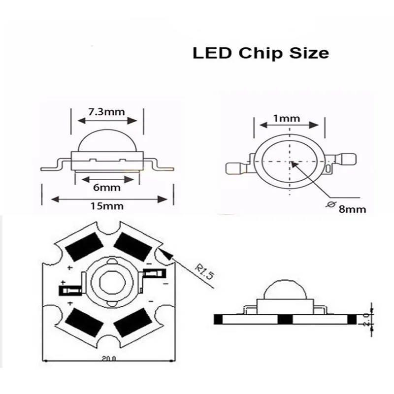 Светодиодный Белый диоды высокой мощности 10 шт. 3 Вт светодиодный диодо бисер