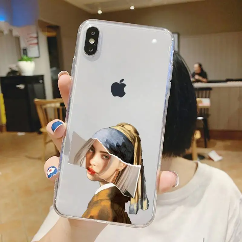 

Retro David Mona Lisa abstract art Phone Case Transparent soft For iphone 5 6 7 8 11 12 s c se plus mini x xs xr pro max shell