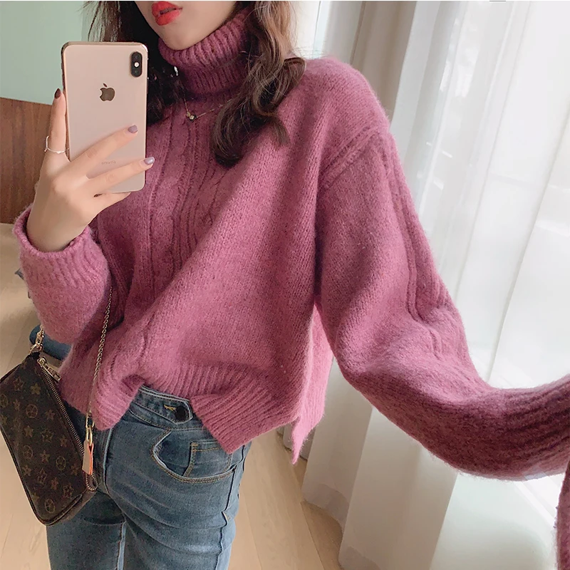 MISHOW женский толстый свитер однотонный Осень-зима женская теплая водолазка