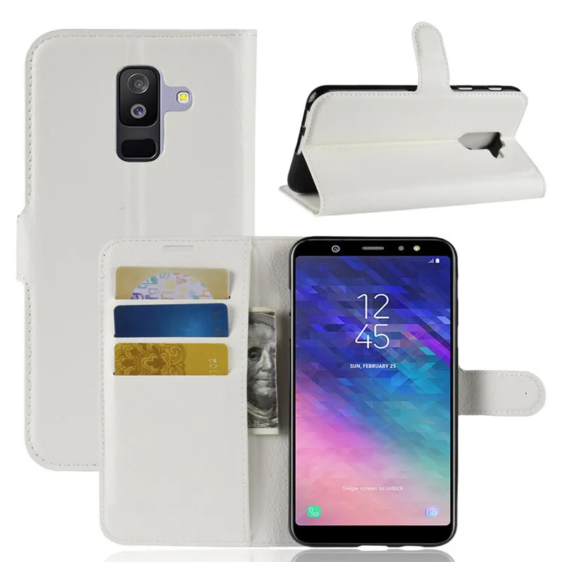 Чехол бумажник для Samsung Galaxy A6 Plus с откидной крышкой 6 0 дюйма кожаный чехол 5 чехлы