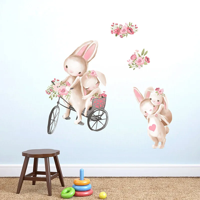 Ручная роспись велосипед кролик мама и фотосессия для девочек декор детской