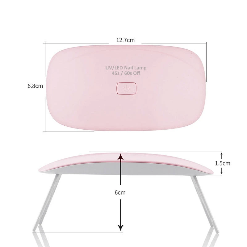 

HOT ! 6W Portable 6W Nail Dryer Machine 6 LED UV Lamp Micro USB Cable Home Use Nail UV Gel Varnish Dryer Nail Art Tools