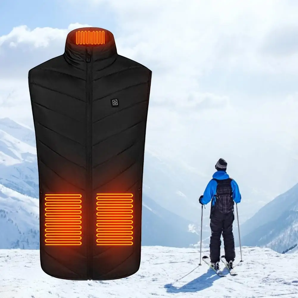

USB Electric Heated Vest Outdoor Sports Electric Waistcoat Intelligent Heating Adjustable Temperature Heating Vest