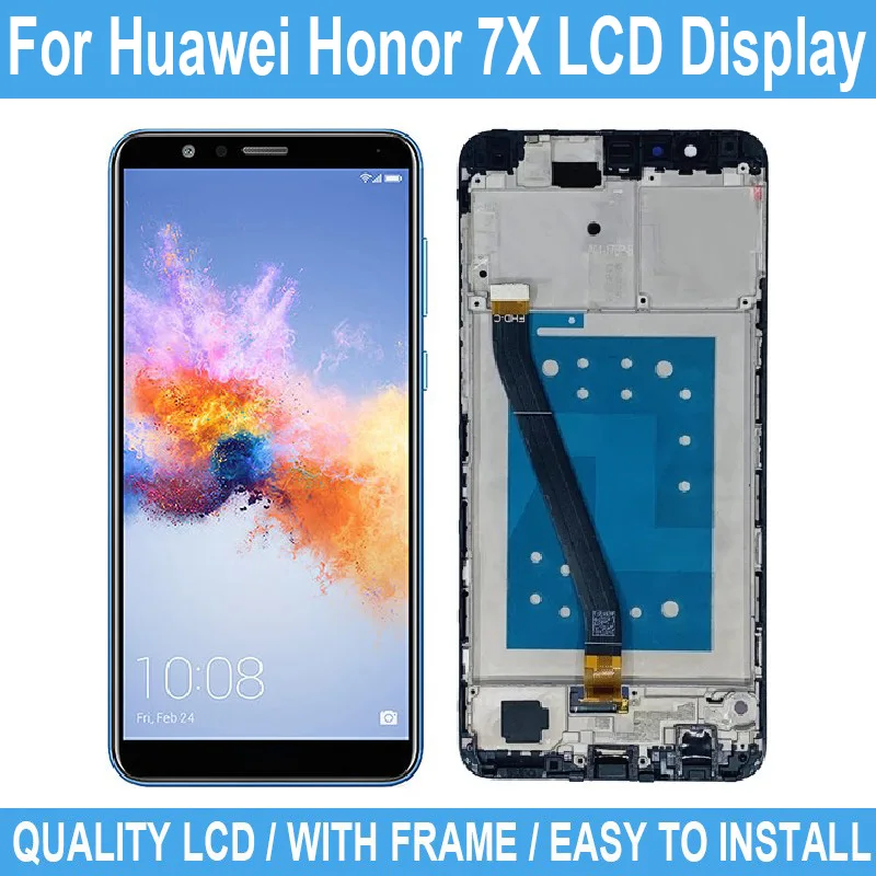 5.93" New LCD Display For Huawei Honor 7X BND-L21 BND-L22 BND-L24 BND-AL10 BND-TL10 Digitizer Touch Screen With Frame - купить по