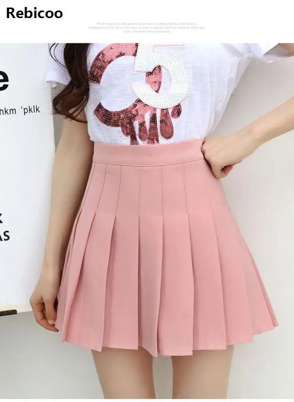 Новая весенняя плиссированная юбка с высокой талией джинсовая в стиле Харадзюку