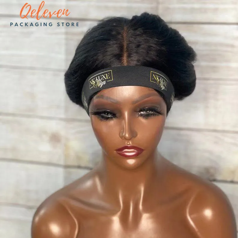 

Customize Logo Adjustable Velcro Elastic Band For Wigs Edge Slayer Hair Band 55cm Edge Laying Scarf Wrap For Hair 100Pcs