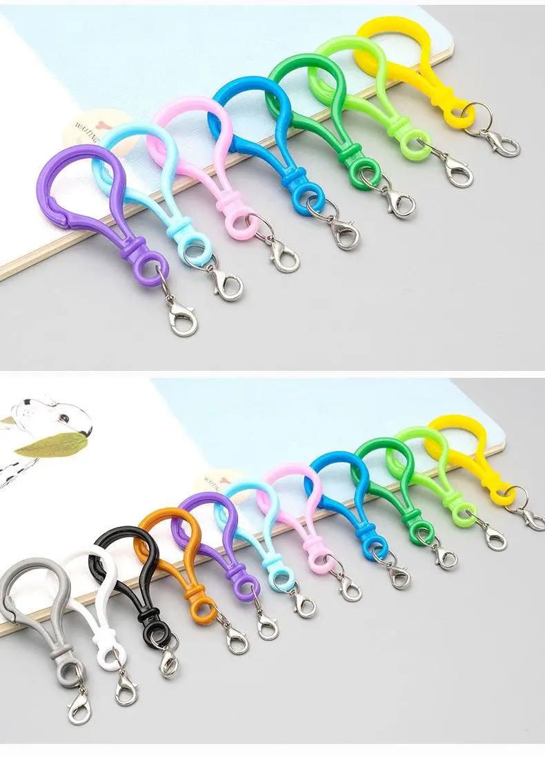 

20p 25x50mm multicolor Plastic Bulb shape lobster Trigger clasps Bag purse Key Ring Hook finding Keychain Jewelry Making Buckle