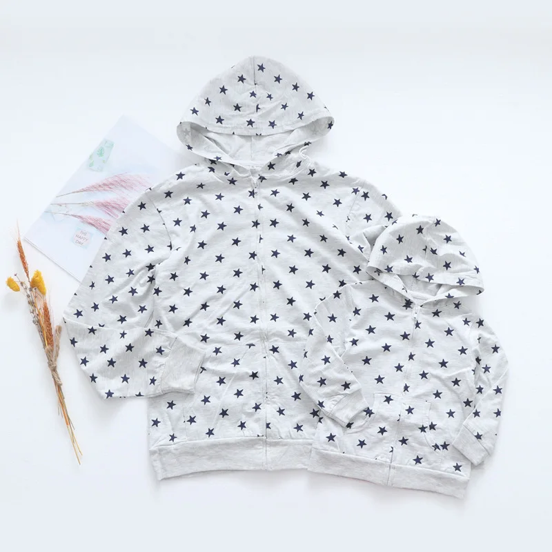 

Star Print Family Matching Sweaters Hoodies for Baby Casual Autumn Mother Daughter Mommy Son Boy Girl Cotton Clothes
