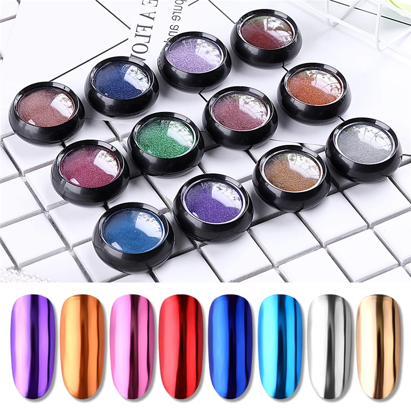 Волшебный зеркальный порошок из титана для ногтей лазерный с металлическим