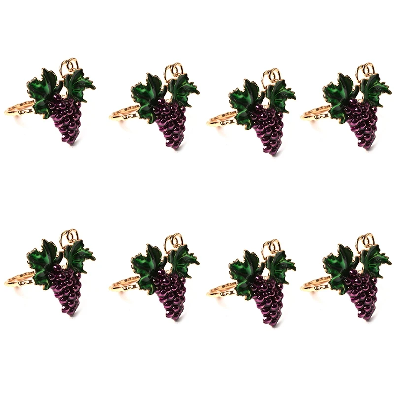 

8 шт Вестерн Еда фрукты салфетка Пряжка винограда кольцо для салфеток жемчуг кольца для салфеток металлическая горловина ткань кольцо посу...