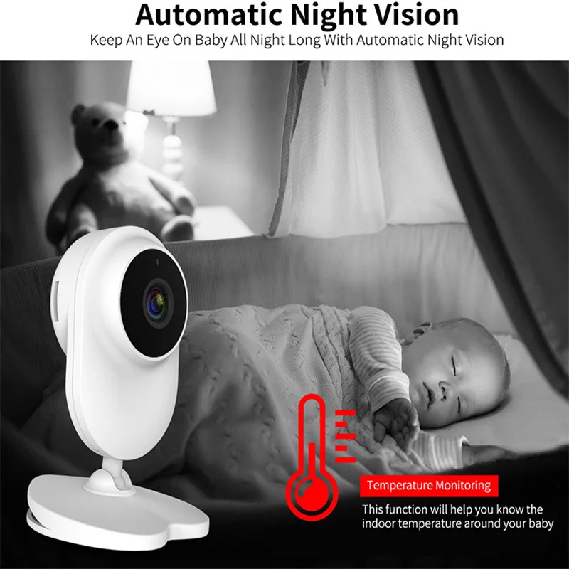 4 3 inch 1080p wireless baby monitor automatic lcd audio video security mini camera night vision baby room temperature detection free global shipping