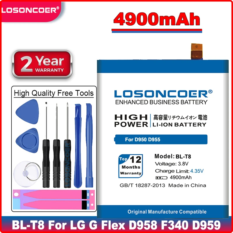 Аккумулятор LOSONCOER 4900 мАч BL-T8 для LG G Flex F340 D958 D959 LS995 D950 D956 D955 бесплатные инструменты |