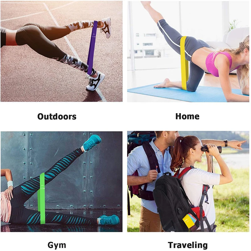 

Yoga Resistance Rubber Bands Indoor Outdoor Fitness Equipment 0.3mm-1.1mm Pilates Sport Training Workout Elastic Bands 5 Colors