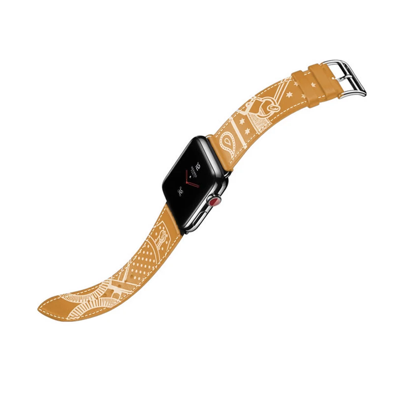 Brown Новейший ремешок для часов из натуральной кожи Herm для Apple Watch Series 3 2 1, ремешок для часов, браслет для часов Apple Watch Series 4 - Цвет ремешка: Brown