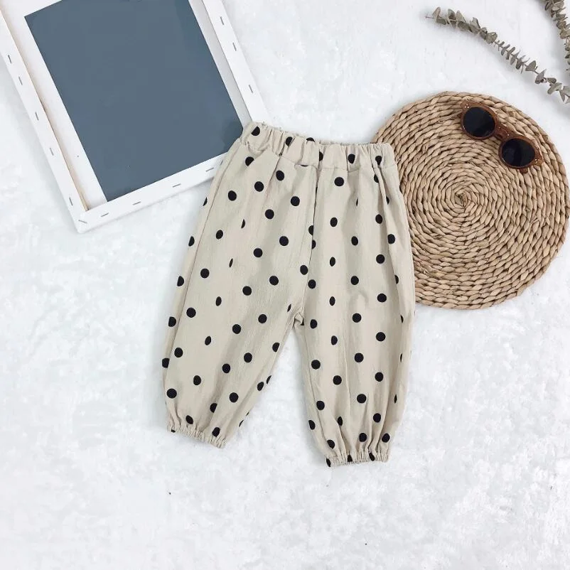 Весна лето 2020 штаны для мальчиков детские в горошек с комаров универсальная