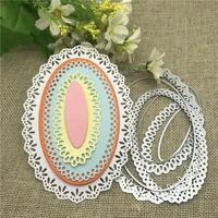 pack of 6 oval circle scallop fram metal cutting dies for diy scrapbooking album paper card decorative crafts embossing die cuts