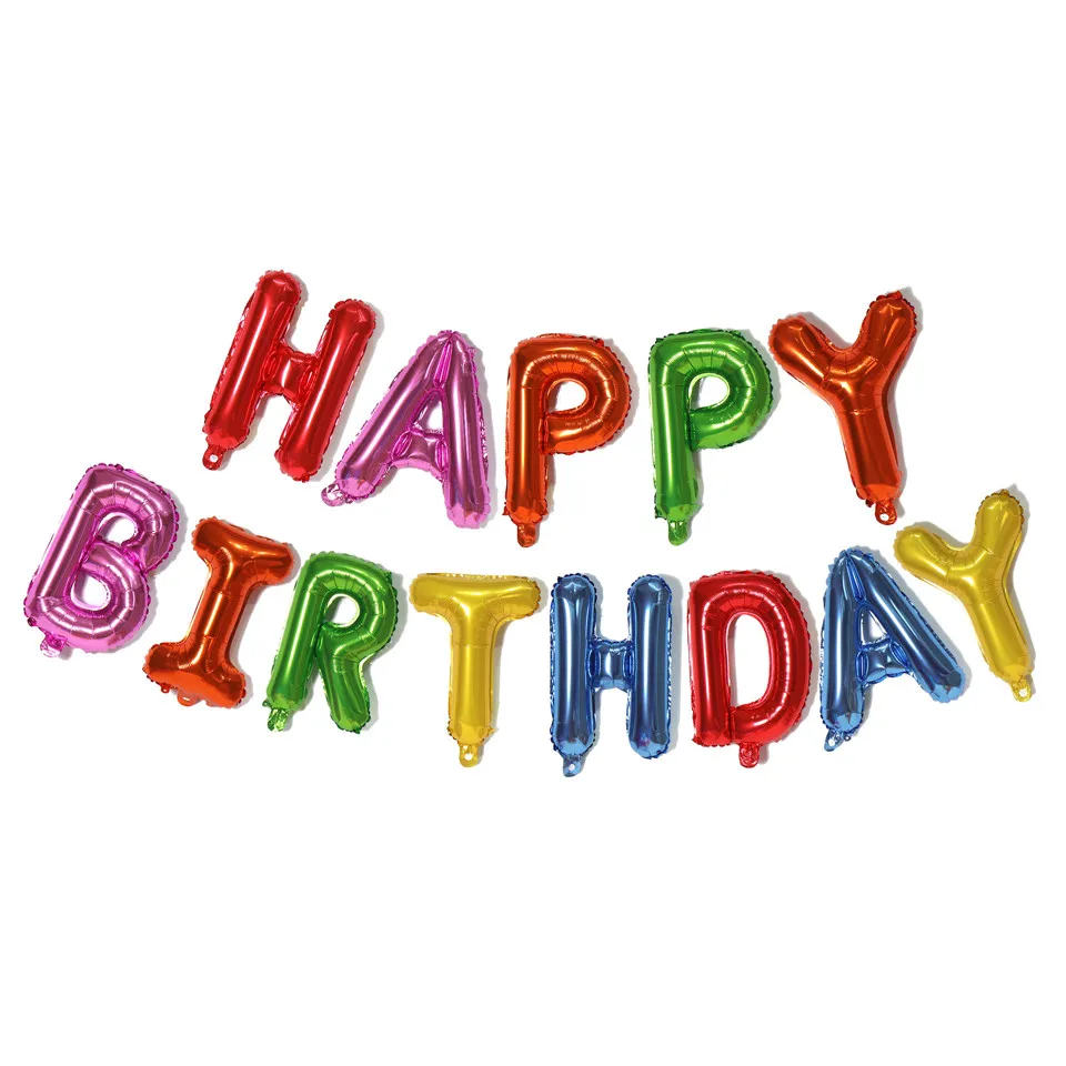 

16inch Birthday Party Decoration Happy Birthday Balloons Aluminium Foil Globos Adult Kids Anniversary Ballons Set Muliti Colors
