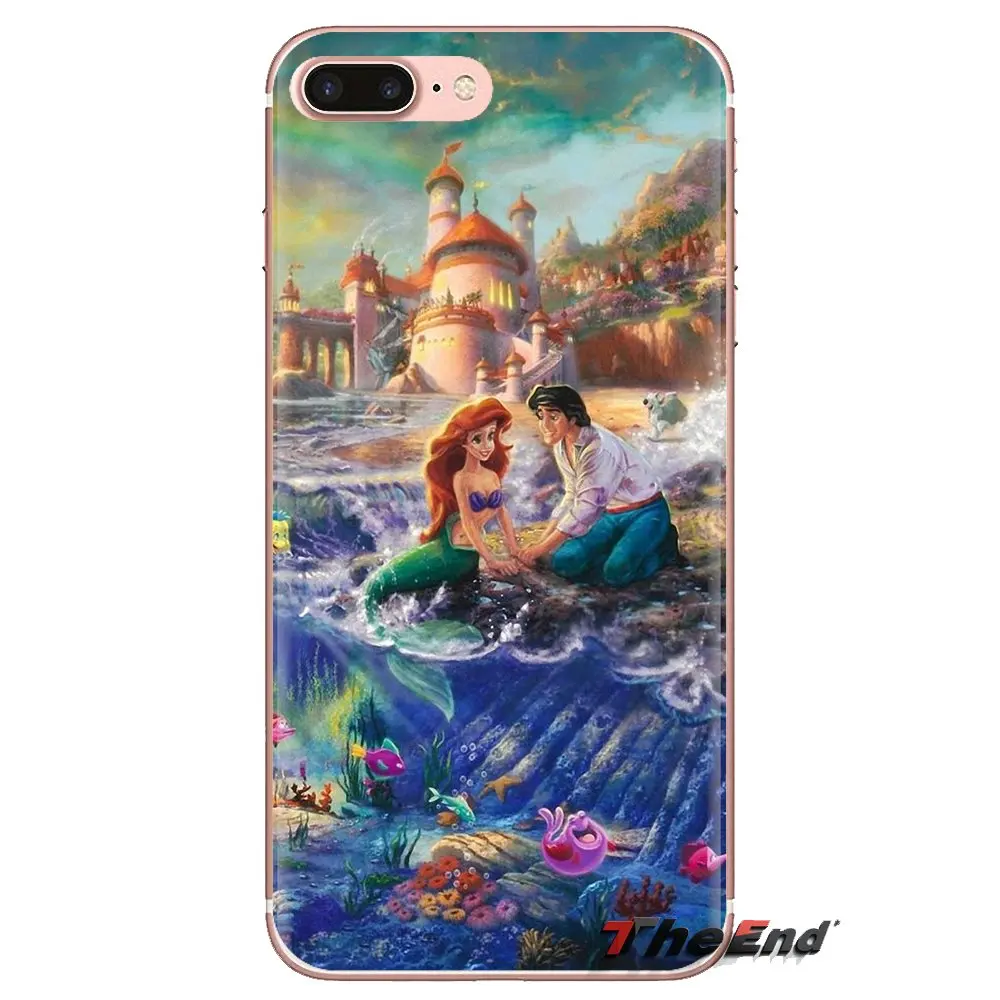 Корпус с эффектом витража Ариэль рисунком маленькая русалочка для iPhone XS Max XR X 4 4S 5