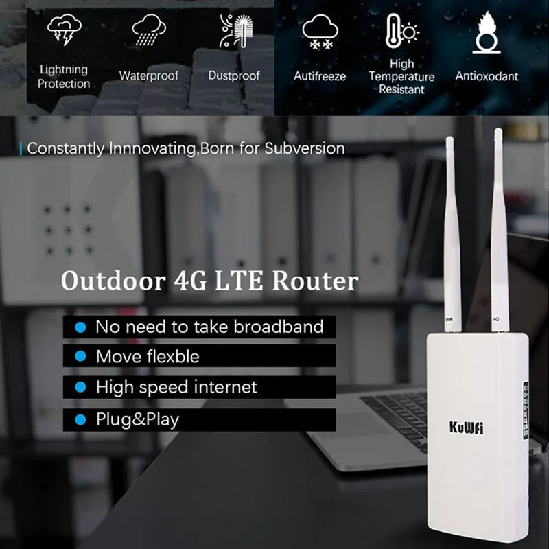 Открытый 4G LTE CPE Маршрутизатор с широким охватом 150 Мбит / Маршрутизаторы для любой