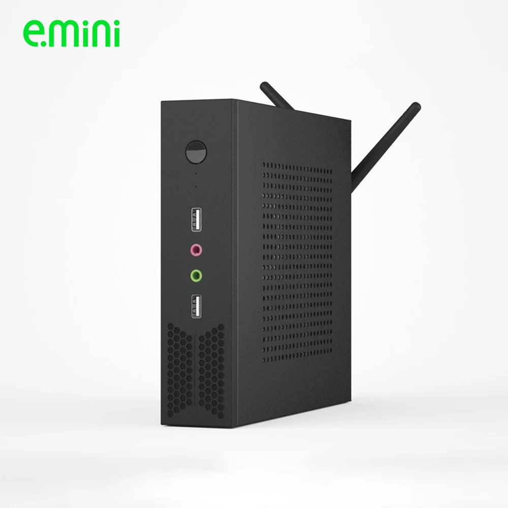 

E.mini Intel Celeron J1900 тонкий мини ITX ПК HDMI HTPC низкое потребление T5 черный Поддержка Wi-Fi