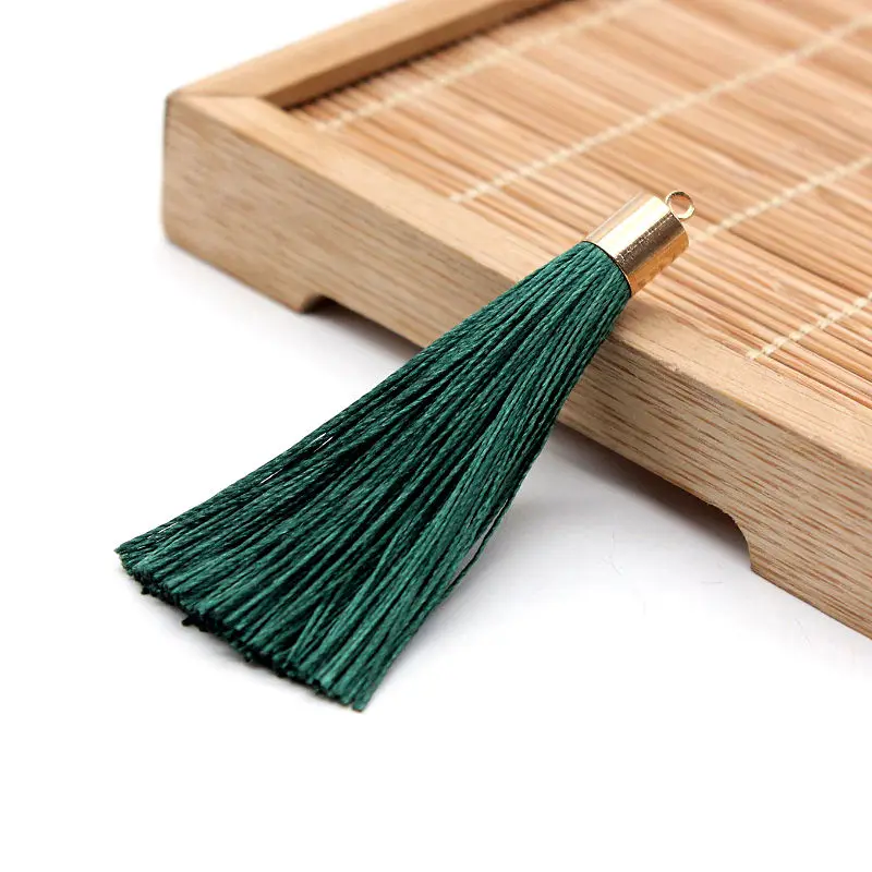 Винтажные кисточки из кожи и шелка 55 мм 10 шт. | Дом сад