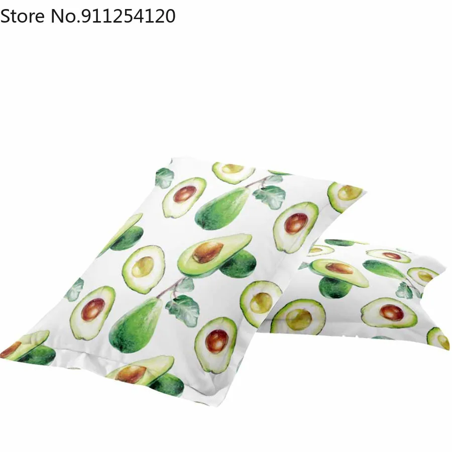 Комплект постельного белья из 2/3 предметов с принтом фруктов и авокадо | Дом сад