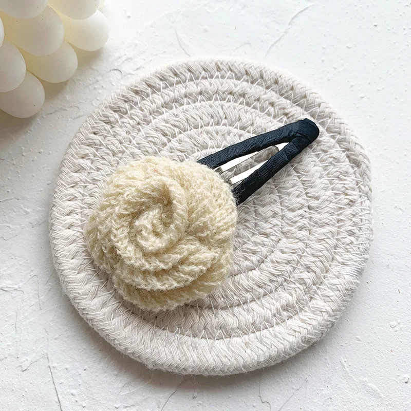 Ruoshui трикотажные Цветочные аксессуары женская заколка для волос ручной работы с