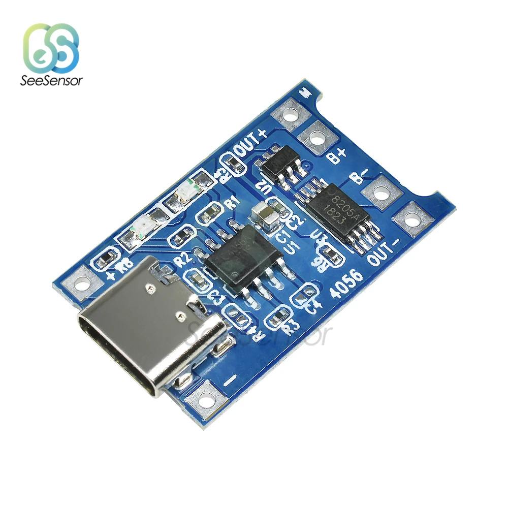 5 шт. type-C USB 5 В 1A 18650 TP4056 литиевый модуль зарядного устройства аккумулятора зарядная плата с защитой двойные функции 1A li-ion