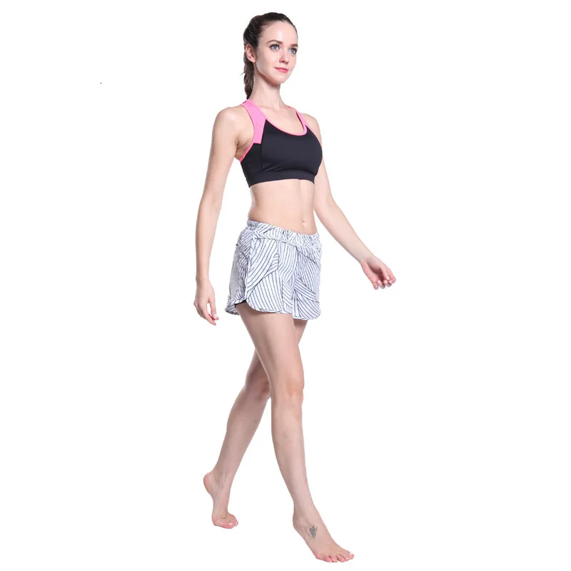 

Нейлоновый черный и розовый полый бюстгальтер для фитнеса, йоги, пуш-ап, для занятий в тренажерном зале, для бега, профессиональный, ударопро...