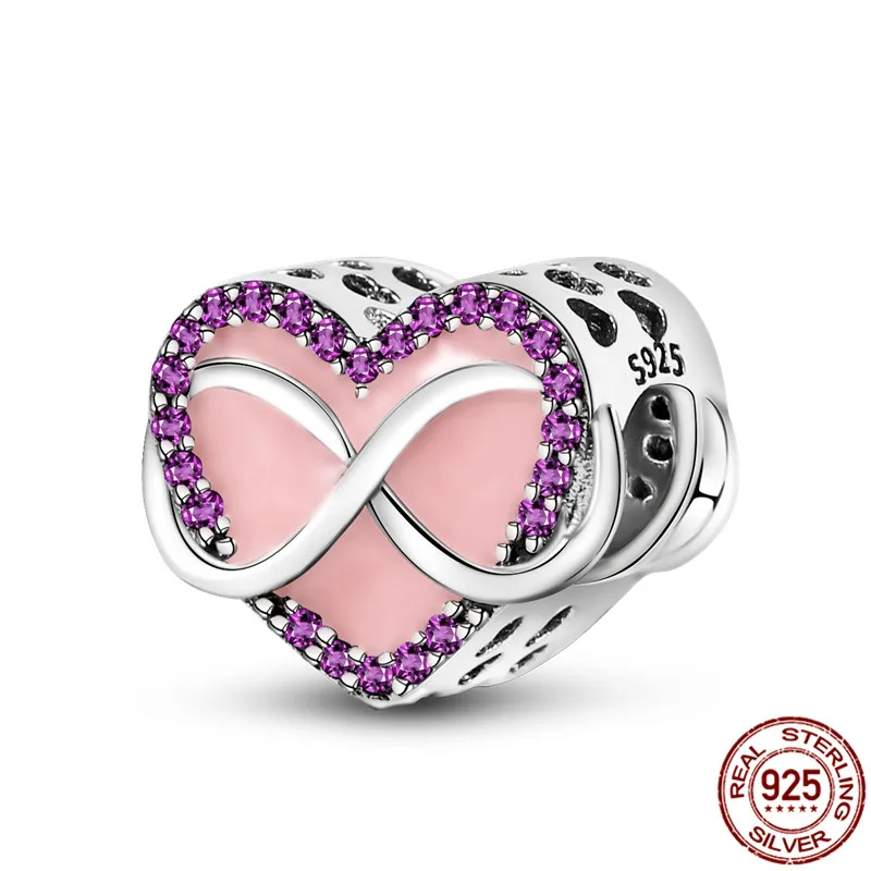 

Серебряные подвески-символы сердца и бусины подходят для оригинального браслета pandora и браслета для женщин на день рождения модные ювелирн...