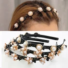 Повязка для волос с кристаллами, модный головной убор для девушек и женщин, аксессуары для волос ручной работы, металлическая противоскользящая повязка на голову