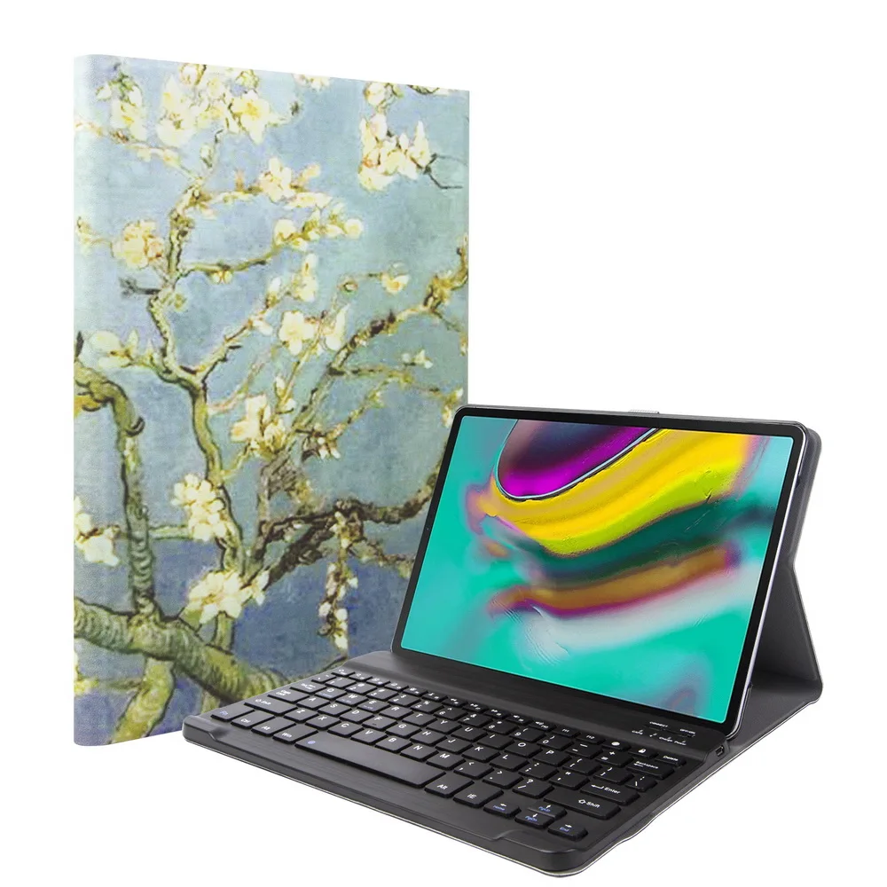 Чехол из тонкой кожи, чехол для Apple, iPad 9,7 A1822 A1893 5-го поколения, беспроводная удаляемая Bluetooth клавиатура - Цвет: Слоновая кость